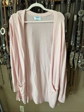 Old Navy Pale Pink Open-Front Hooded Cardigan